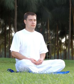 A man meditating